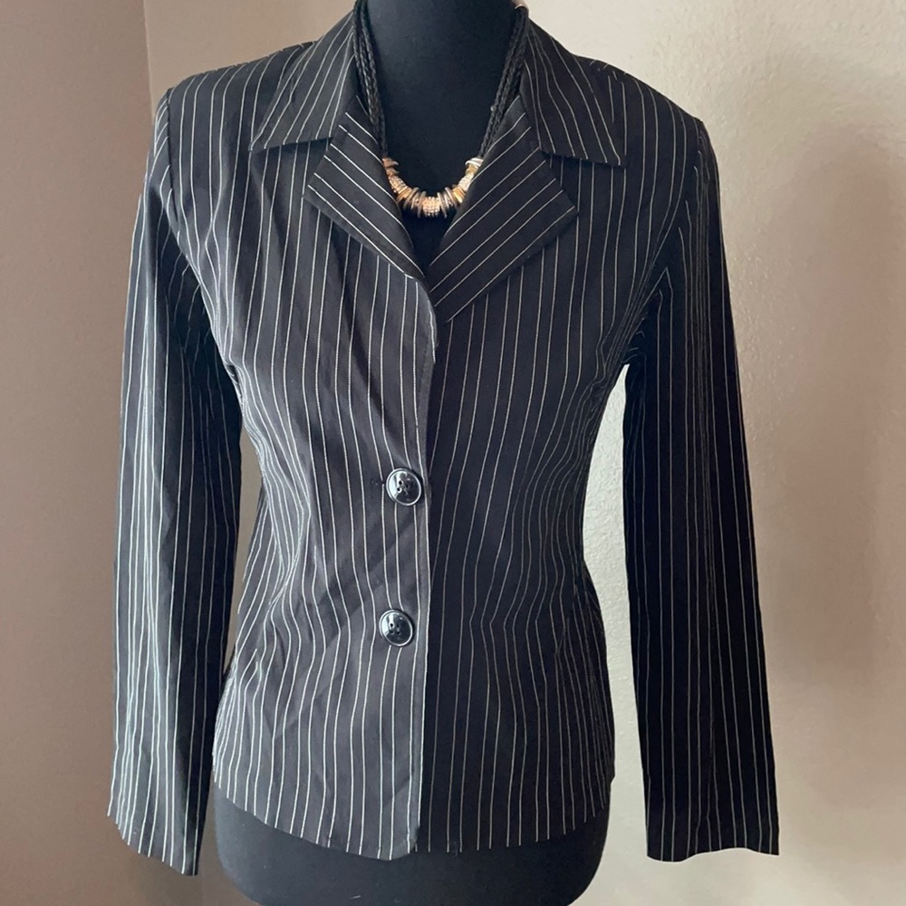 Pinstripe Stretch Blazer
